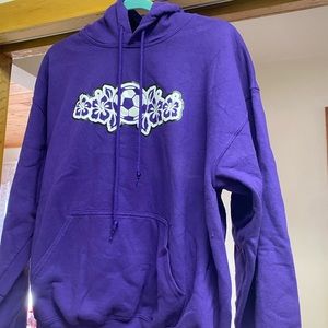 NWOT Sweatshirt With Soccer And Hawaiian Floral Motif